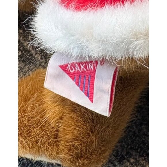 Vintage Musical Jingle Bells 1993 Dakin Santa Teddy Bear Plush 8" Polyester Bro - Picture 3 of 6